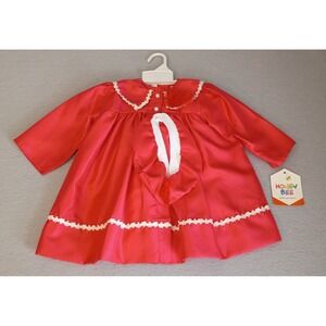 Vintage Honeybee Girls 24mo Red White Holiday Christmas Dress Petticoat Hat NWT